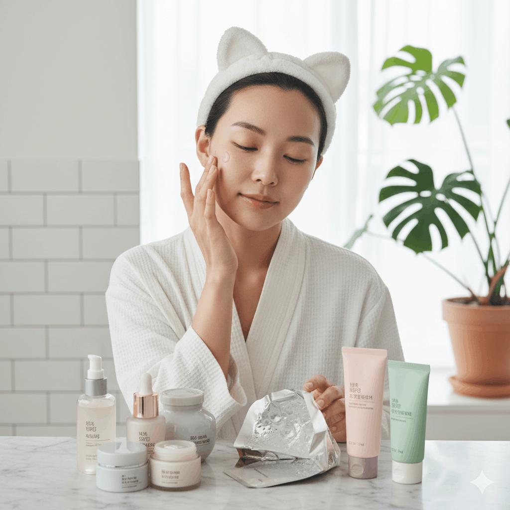 Frau Anwendung Hautpflege Beauty-Trend 2026 Korean Skincare – Warum der Hype bleibt Hautpflegeprodukte