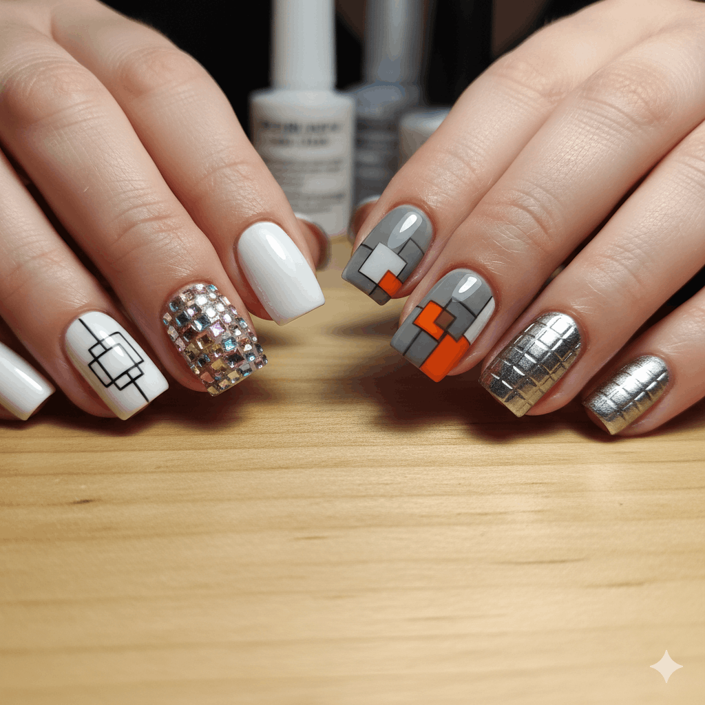 Quadratische Nailart Ideen verschiedene Farben Quadratische Nägel Trendige Design-Ideen für einen modernen, ausdrucksstarken Look