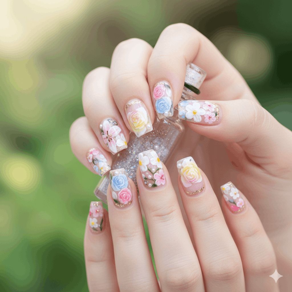 Nailart Blumen - Nageldesign Blten Ideen