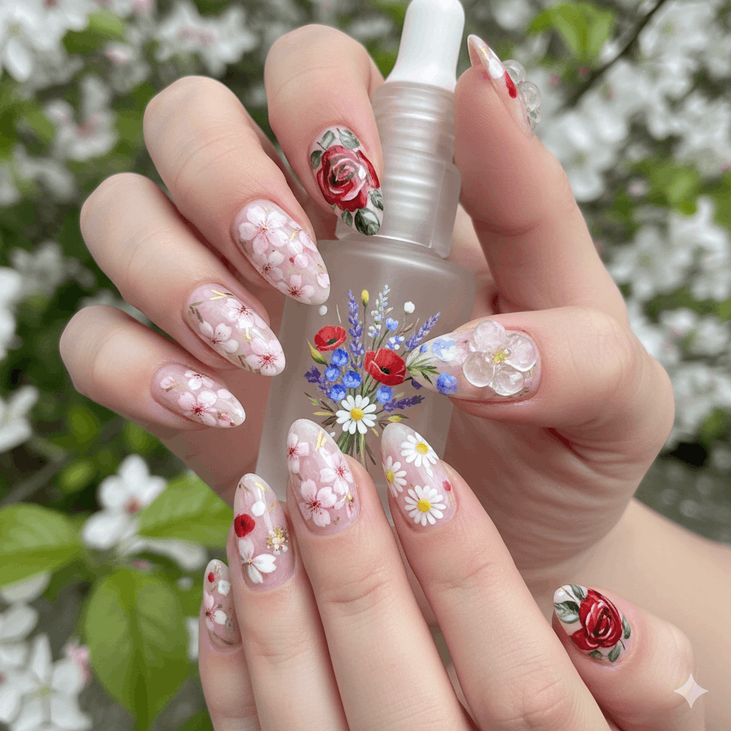 Nailart Blumen – Nageldesign Blüten Ideen - Bild 2