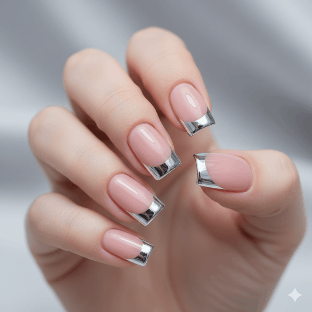 Nageldesign Chrome French Ideen 2026