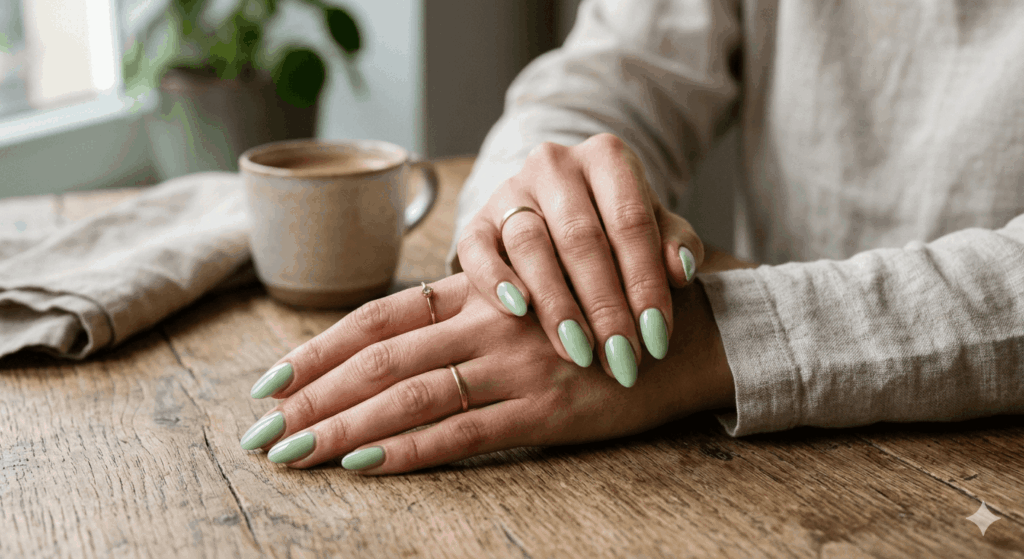 Nageldesign hellgrün Ideen 2026 Frische, moderne Nail Art Trends in Grün