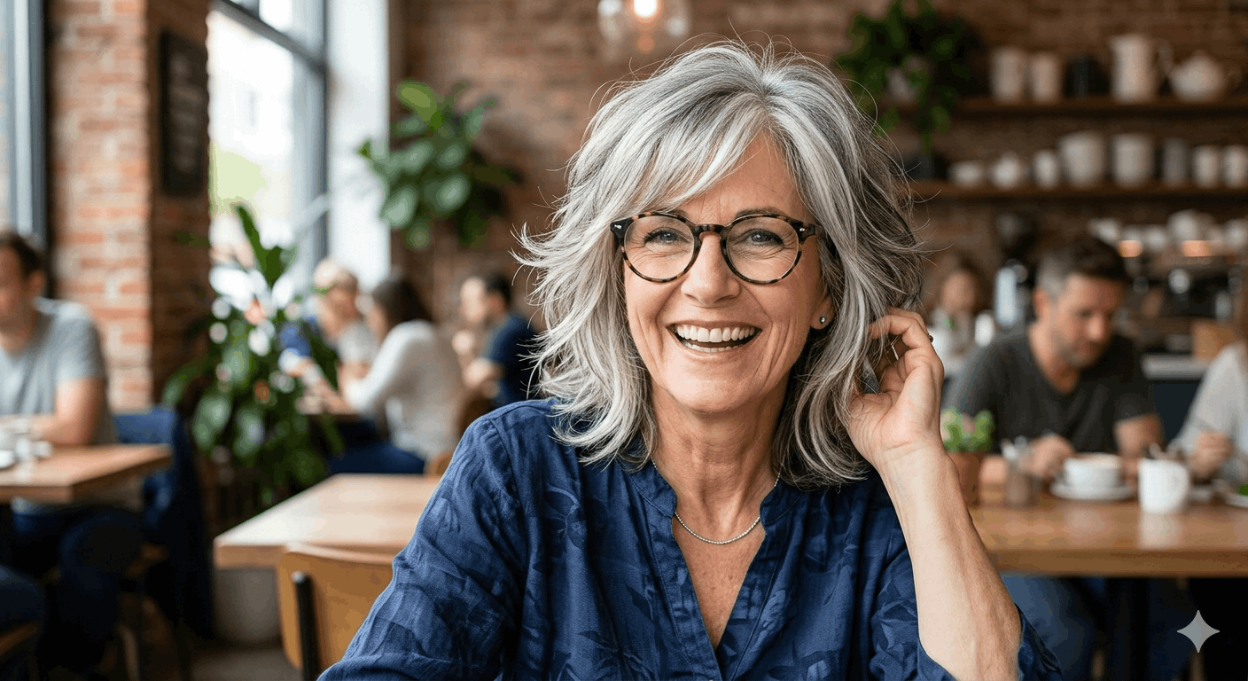 Peppige Frisuren für Frauen ab 60 mit Brille (mittellang) Ideen und Trends 2026