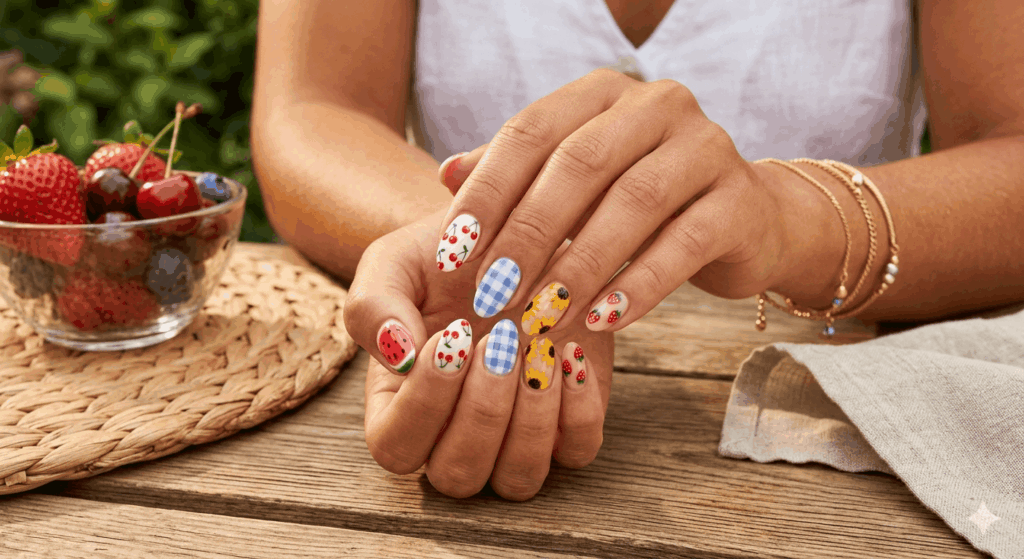 Nageldesign Juli 2026 Trends und Ideen Sommer Frucht Design Ideen