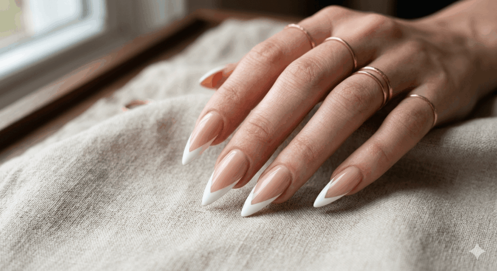 Nageldesign Spitz French Ideen 2026 – Die schönsten Trends für elegante Stiletto Nails